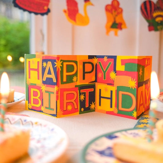 Happy Birthday Concertina Greeting Card