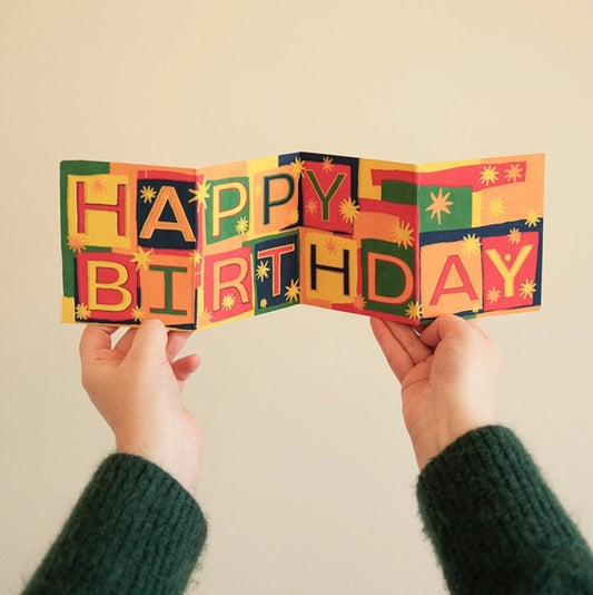 Happy Birthday Concertina Greeting Card
