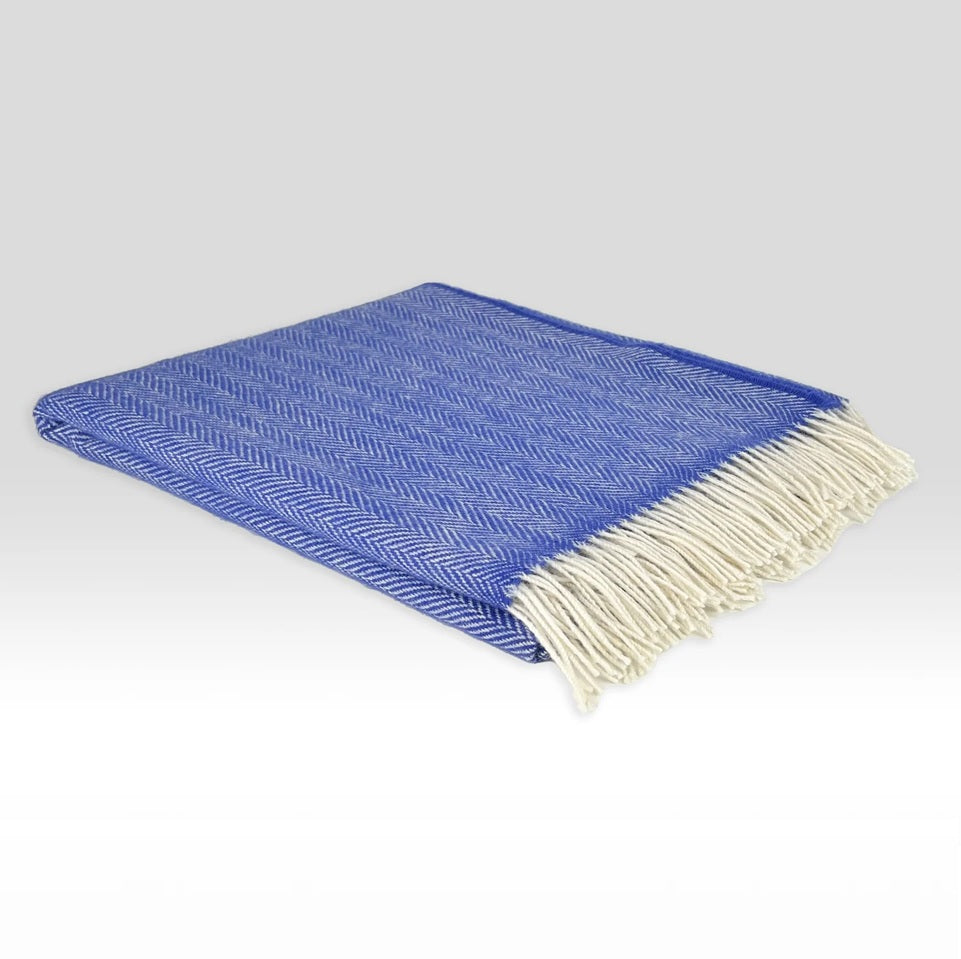 Heritage Irish Throw - Herringbone Bluebell