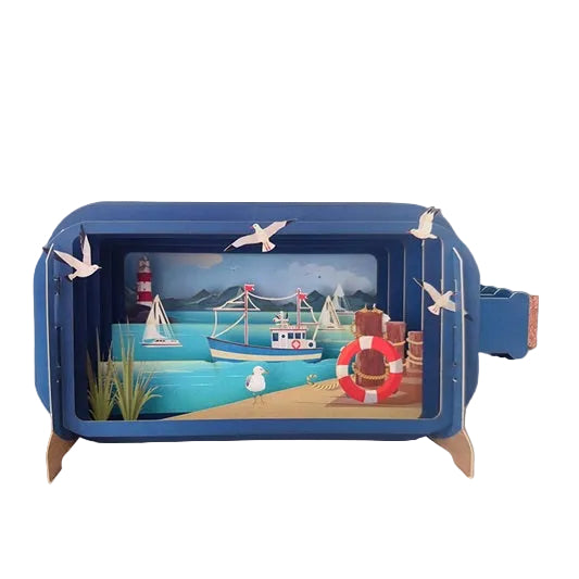 Irish Beach In A Bottle Pop Up Card