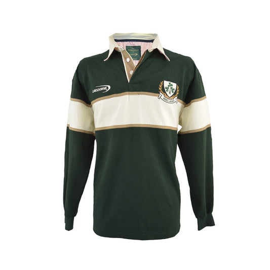 Lansdowne Bottle Green and Cream Rugby Shirt