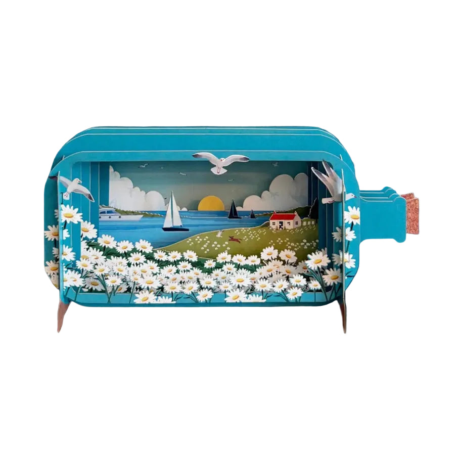 Irish Seaside In A Bottle Pop Up Card