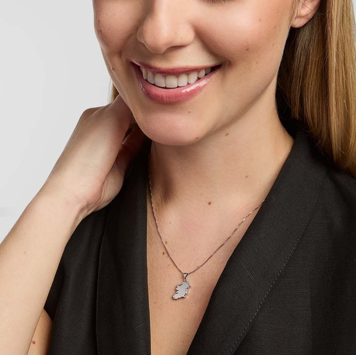 Sterling Silver Map of Ireland Necklace