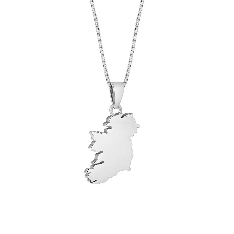 Sterling Silver Map of Ireland Necklace