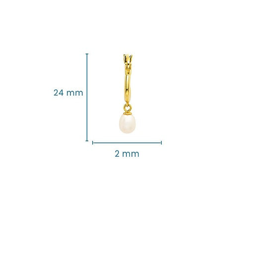 Gold Vermeil Pearl Hoop Earrings