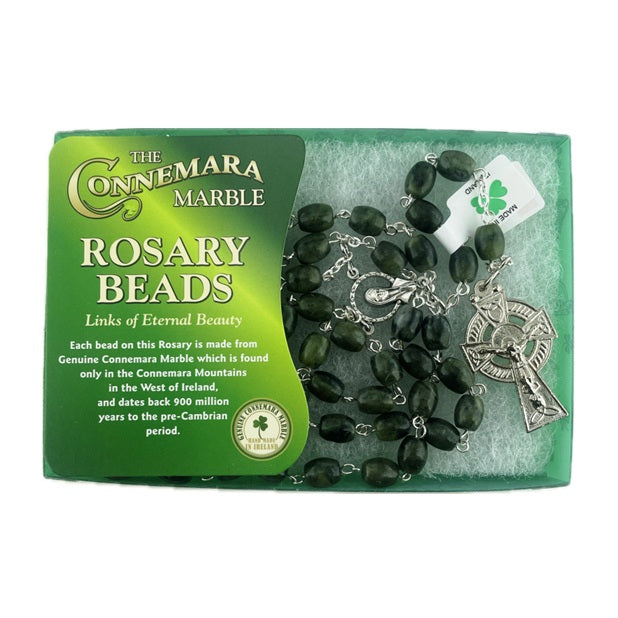 Connemara Marble Oval Beaded Rosary