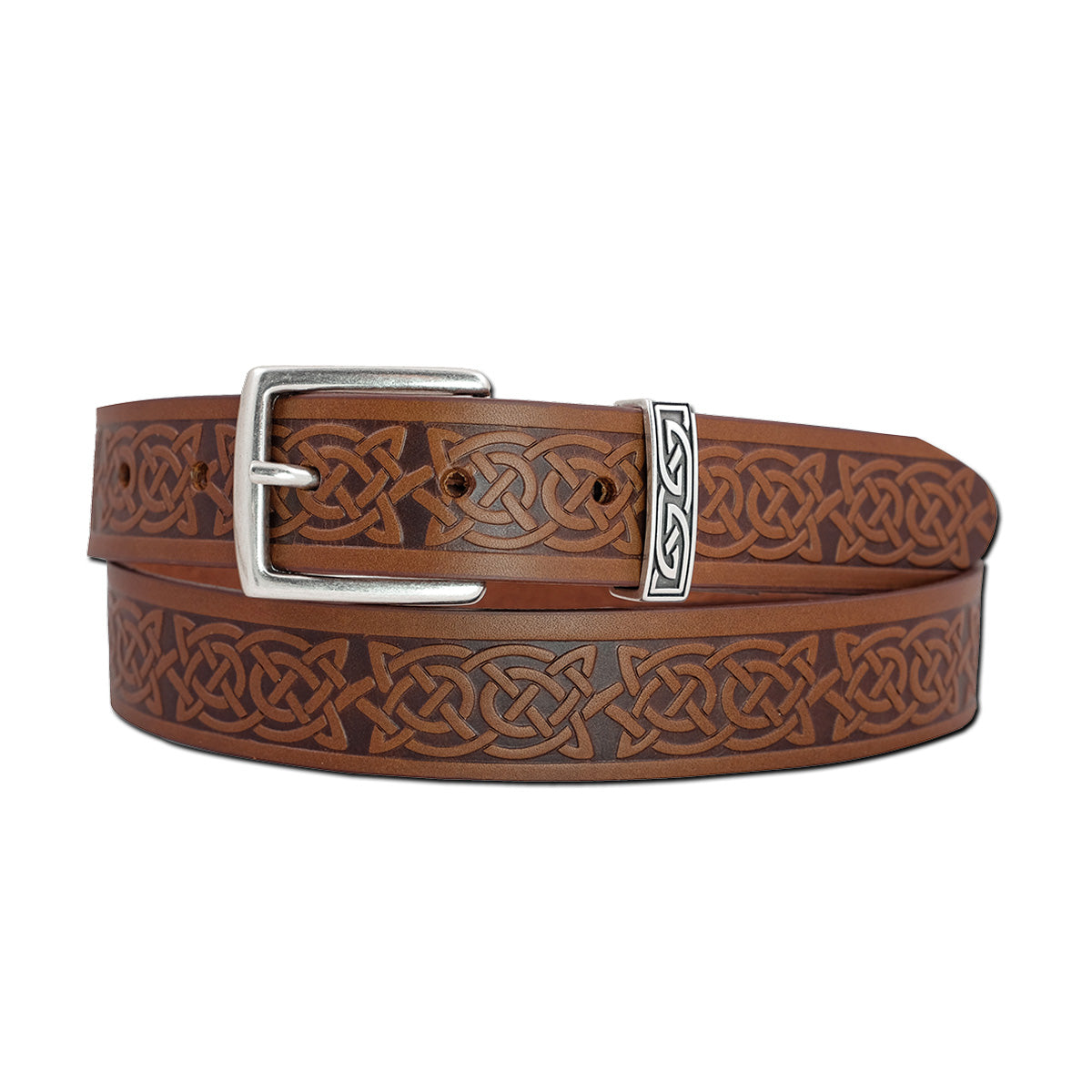 Owen Celtic Knot Belt - Brown