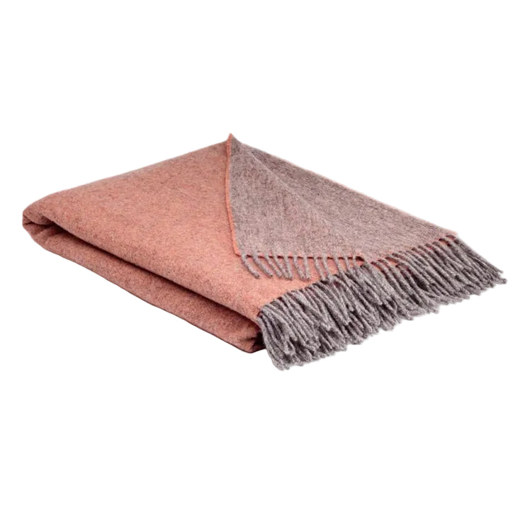 Irish Collection Wool Throw - Peach Nectar
