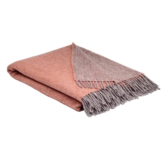Irish Collection Wool Throw - Peach Nectar