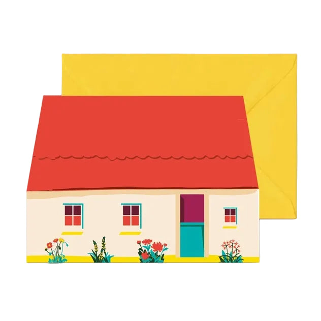 Cottage Mini Greeting Card - Red