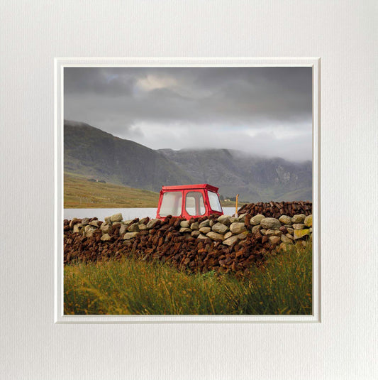 Red Tractor and Turf Photo Print