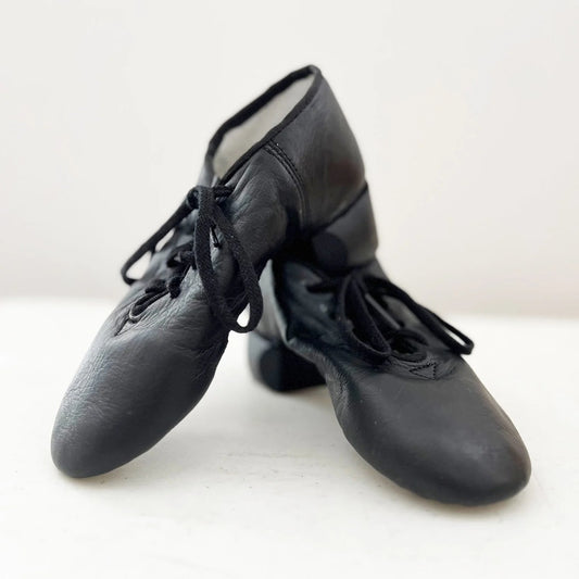 Boys/Mens GOLD Split Sole Reel Shoes With Soundblaster Heels