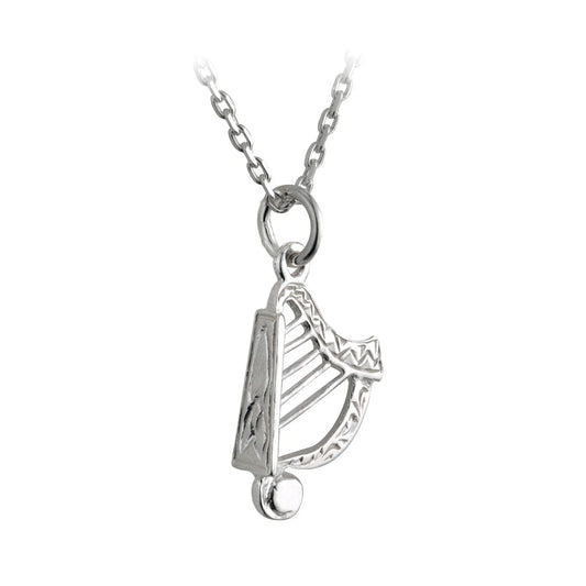 Sterling Silver Petite Harp Pendant