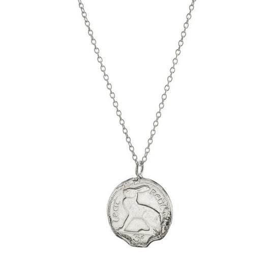 Irish 3-Pence Coin Necklace - Sterling Silver