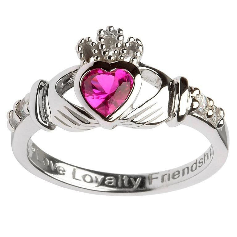July Birthstone Claddagh Ring