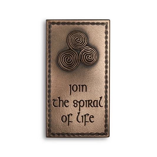 Triple Spiral Bronze Plaque