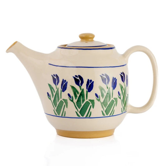 Irish Teapot - Blue Blooms
