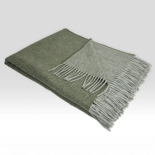 Irish Collection Wool Throw - Thyme