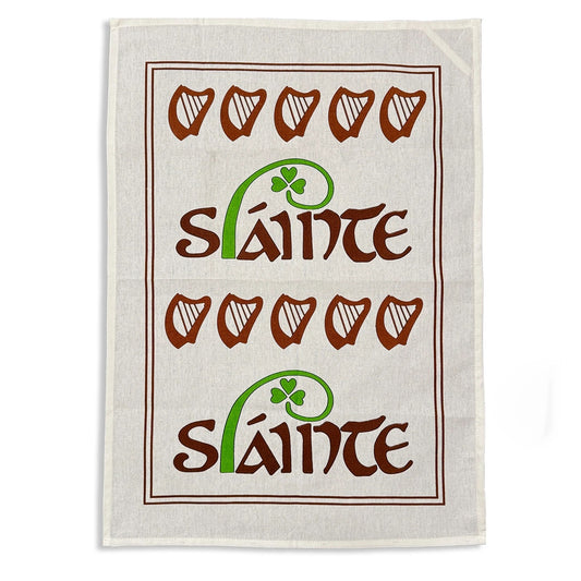 Irish Tea Towels - Sláinte , Triple Spiral, Love Cross